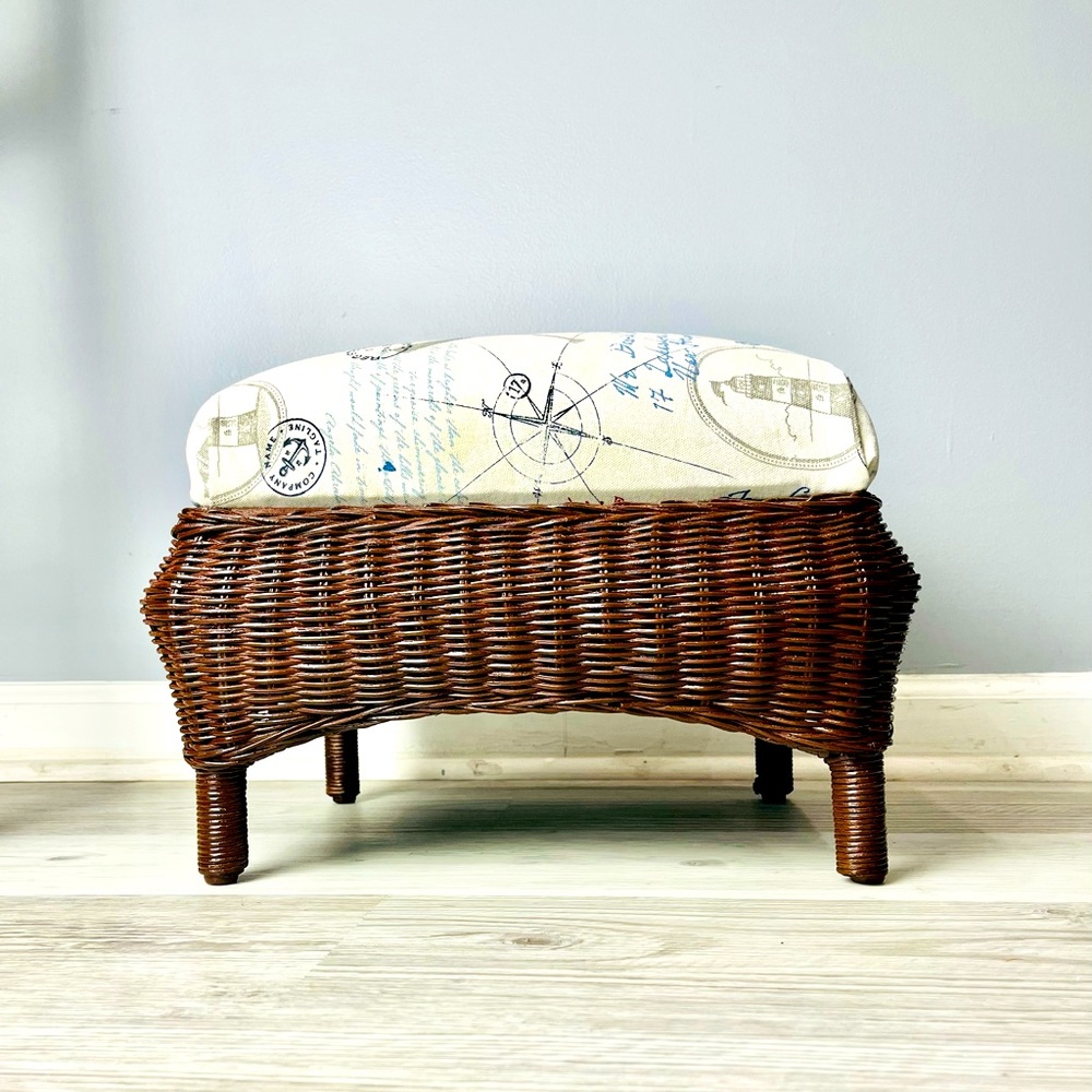 PIER ONE WICKER FOOTSTOOL